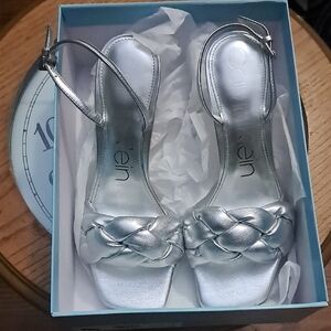 Calvin Klein Women's Metallic Silver Heels
